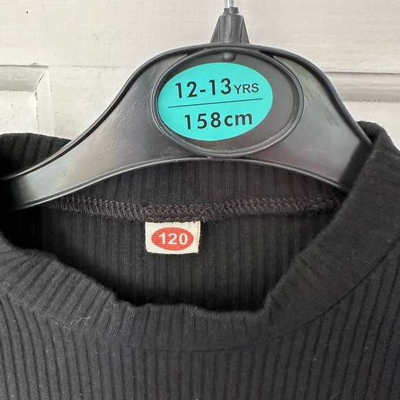 BLACK skater Tunic Dress Ribbed Long Sleeves Size 120cm 6 years - Picture 5 of 8